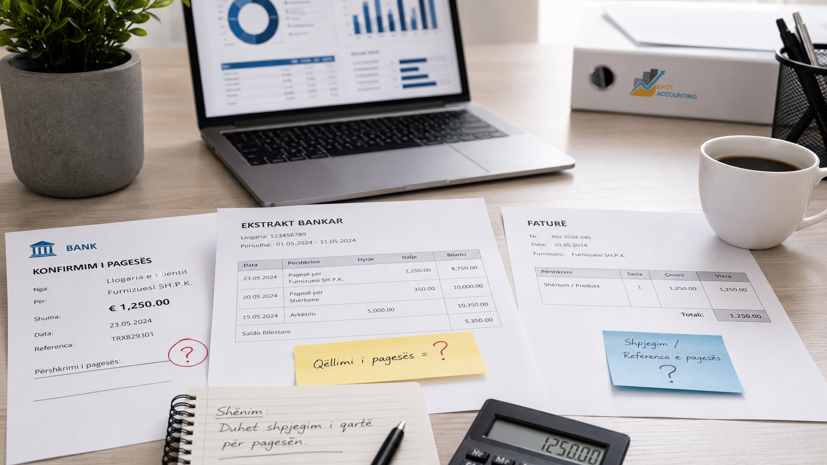 Pagesa bankare pa shpjegim krijon paqartësi në kontabilitet - Easy Accounting